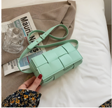 Xia - Geblockte Umhängetasche Vegan Leder Damen | Geflochtene Tasche Frauen