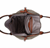 Sanya - Zweifarbige Reisetasche aus Leder | Hochwertige Umhängetasche mit Reißverschluss