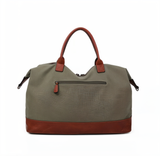 Sanya - Zweifarbige Reisetasche aus Leder | Hochwertige Umhängetasche mit Reißverschluss