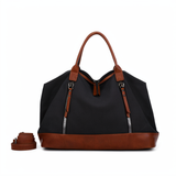 Sanya - Zweifarbige Reisetasche aus Leder | Hochwertige Umhängetasche mit Reißverschluss