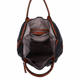 Sanya - Zweifarbige Reisetasche aus Leder | Hochwertige Umhängetasche mit Reißverschluss