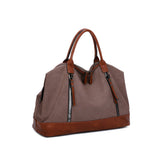 Sanya - Zweifarbige Reisetasche aus Leder | Hochwertige Umhängetasche mit Reißverschluss