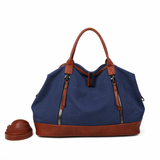 Sanya - Zweifarbige Reisetasche aus Leder | Hochwertige Umhängetasche mit Reißverschluss