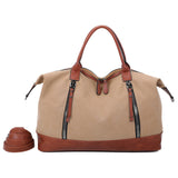 Sanya - Zweifarbige Reisetasche aus Leder | Hochwertige Umhängetasche mit Reißverschluss