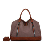 Sanya - Zweifarbige Reisetasche aus Leder | Hochwertige Umhängetasche mit Reißverschluss