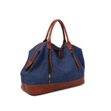 Sanya - Zweifarbige Reisetasche aus Leder | Hochwertige Umhängetasche mit Reißverschluss