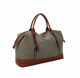 Sanya - Zweifarbige Reisetasche aus Leder | Hochwertige Umhängetasche mit Reißverschluss