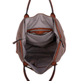 Sanya - Zweifarbige Reisetasche aus Leder | Hochwertige Umhängetasche mit Reißverschluss