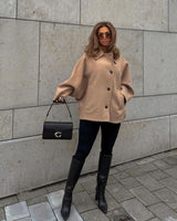 Lou | Cape-Mantel mit Knopfverschluss