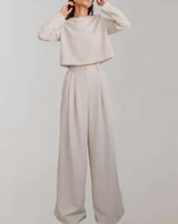 Joana - Hose mit hohem Bund weitem Bein und Seitentaschen Hose