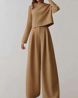 Joana - Hose mit hohem Bund weitem Bein und Seitentaschen Hose