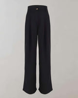 Joana - Hose mit hohem Bund weitem Bein und Seitentaschen Hose