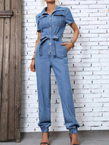 Lofia - Modischer Denim Damen Jumpsuit
