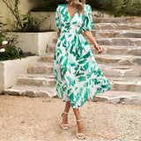 Gein - Charmantes Blumenkleid mit V-Ausschnitt