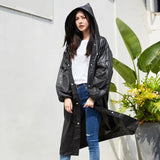Elegante lange Regenjacke für Damen, wasserdicht, unisex