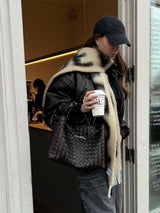 Damen Vintage Leder Umhängetasche mit knopfverschluss | Handtasche Ledertasche - Schwarz/Rot/Grun