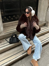 Vintage Umhängetasche damen | Handtasche mit Reißverschluss im Sale aus Leder