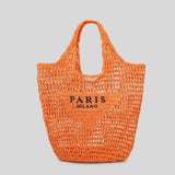 Paris Milano - Handgewebte Tasche mit Paris- und Milano-Aufdruck