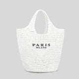 Paris Milano - Handgewebte Tasche mit Paris- und Milano-Aufdruck