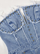 Douce – Denim-Overall mit offener Schulter für Damen