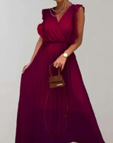 Terry- Langes Kleid mit tiefem