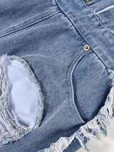 Douce – Denim-Overall mit offener Schulter für Damen