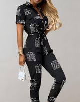 Camille - Taillierter Overall mit Schleifenband