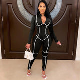 Leni – Gestreifter Patchwork-Jumpsuit