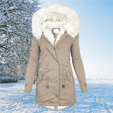 Warme Damen Winterjacke mit Kunstfellkapuze – Modische Parka-Jacke für kalte Tage, ideal für Winterausflüge