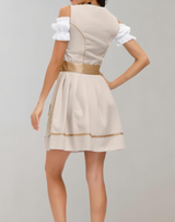 Mariane - Braun weißes Mini Schichtkleid mit