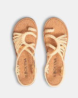 Mica - Spaziergang bei Sonnenuntergang: Flache Sandalen mit geflochtenen Riemen | Bunte geflochtene Sommersandalen