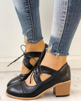 Mia - Oxford-Schuhe mit Vintage-Ausschnitt und Schnürung für Damen | Stilvolle und bequeme Schuhe für Damen