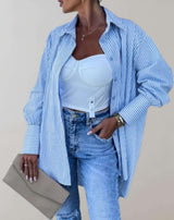 Sandra - Blaues Poloshirt in Übergröße