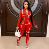 Leni – Gestreifter Patchwork-Jumpsuit