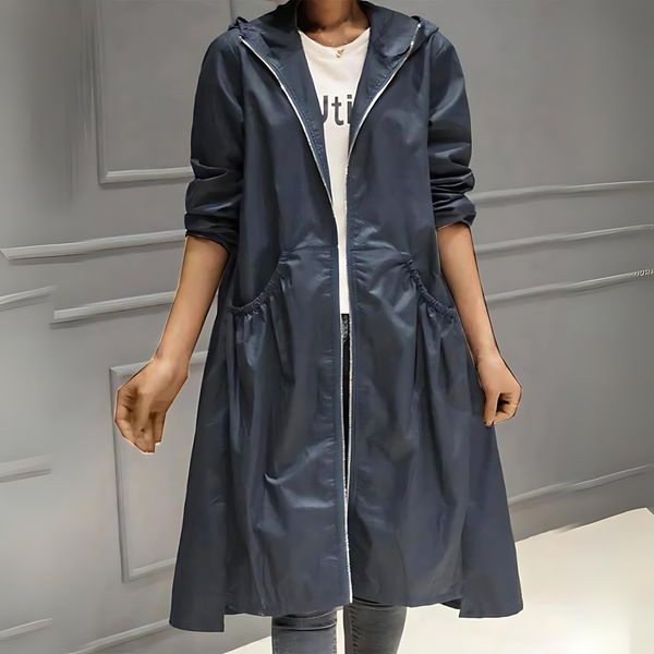 Eleganter Mittellanger Herbstsregenmantel für Damen