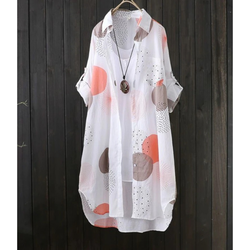 Selena – Hemdblusenkleid mit Business-Print