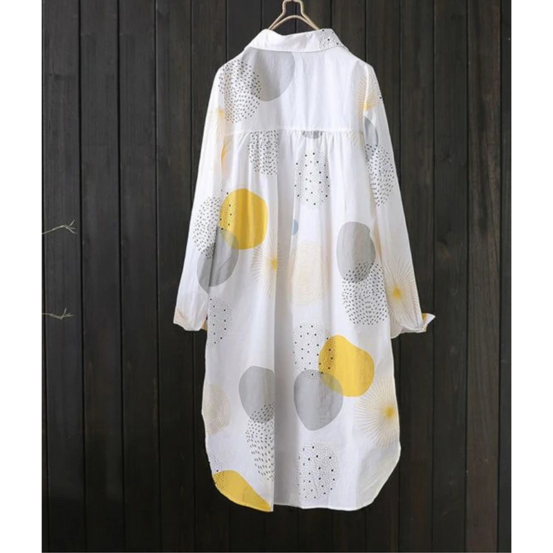 Selena – Hemdblusenkleid mit Business-Print