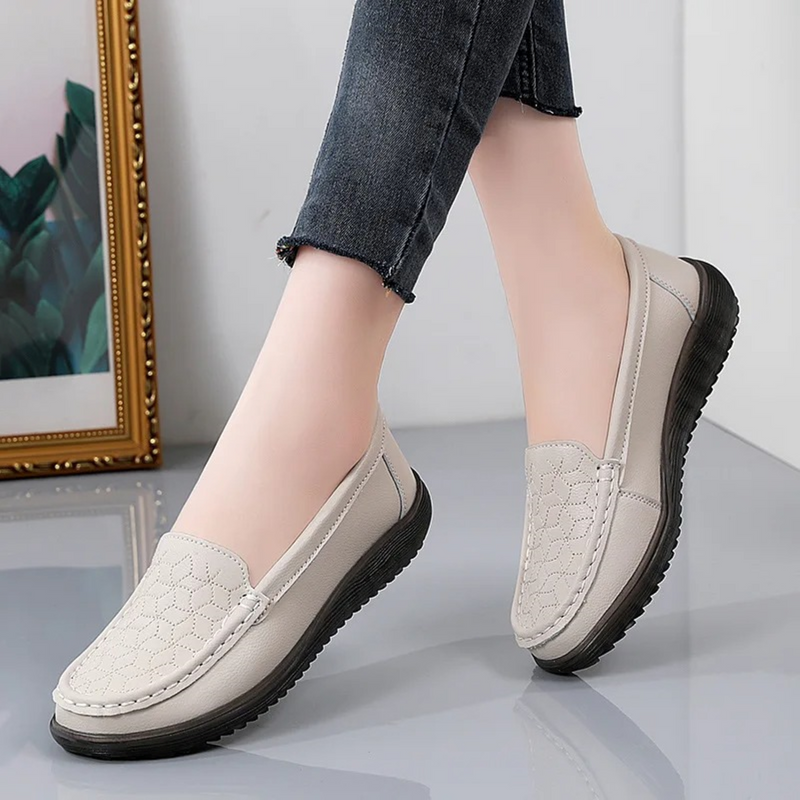 Silka – Damen-Loafer aus Leder mit Reliefmuster