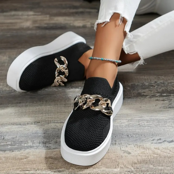 Xy – atmungsaktive Damen-Loafer mit Metallkettendetail