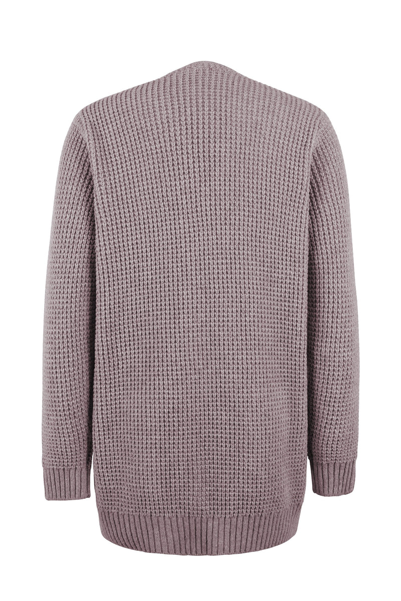 Damen Strickcardigan mit offener Front – Lässiger und bequemer Langarm-Cardigan für den Alltag