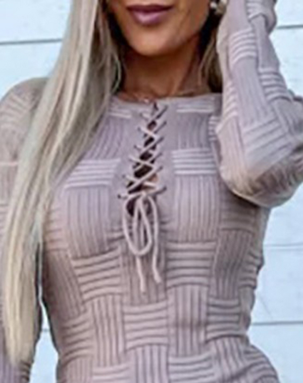 Cresha - einfarbiges Kleid mit Riemen