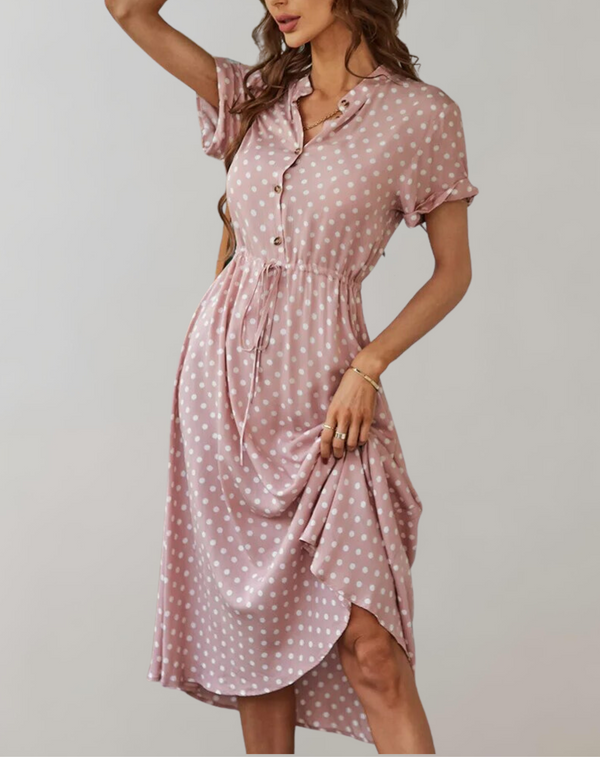 Edith - Frauen Casual Midi Urlaub Sommerkleid