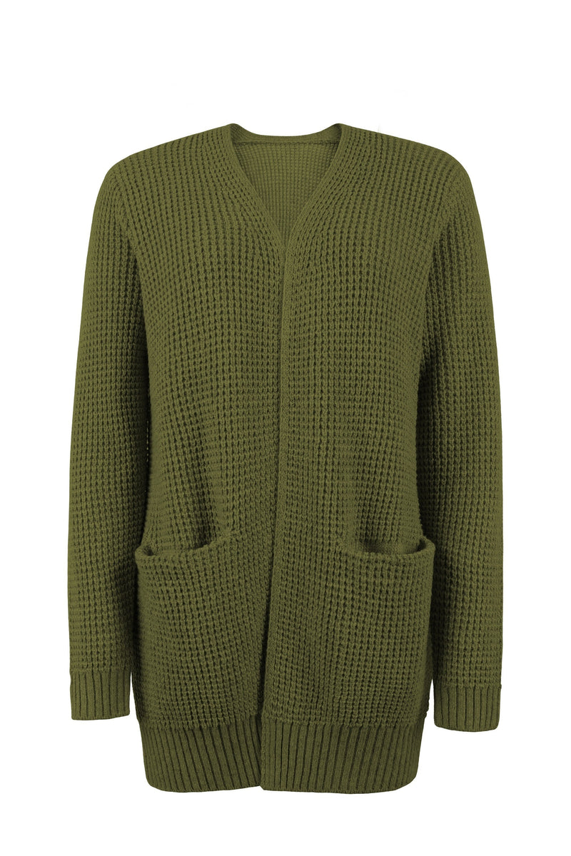 Damen Strickcardigan mit offener Front – Lässiger und bequemer Langarm-Cardigan für den Alltag