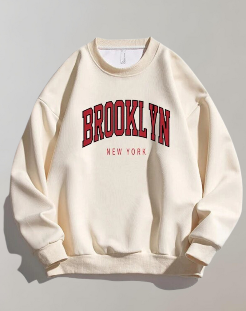 Mirna - Brooklyn Letter Print Sweatshirt