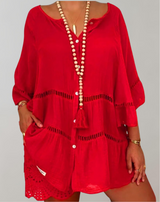 Tanja - Herbst Baumwoll-Leinen-Kleider für Frauen