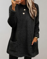 Tessa - Solide Farbe Lose Plüsch Pullover