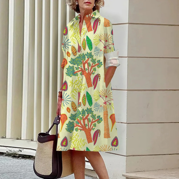 Mathilda – Gesichtsprint mit Fleece-Blusenkleid