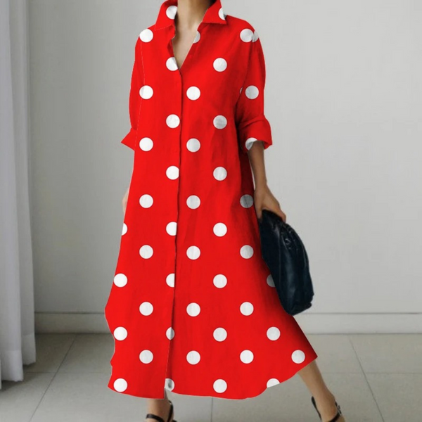 Layla – Business-Blusenkleid mit Karomuster und hoher Taille
