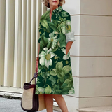 Miya – schmales Hemdkleid mit geometrischem Print und Wendekragen