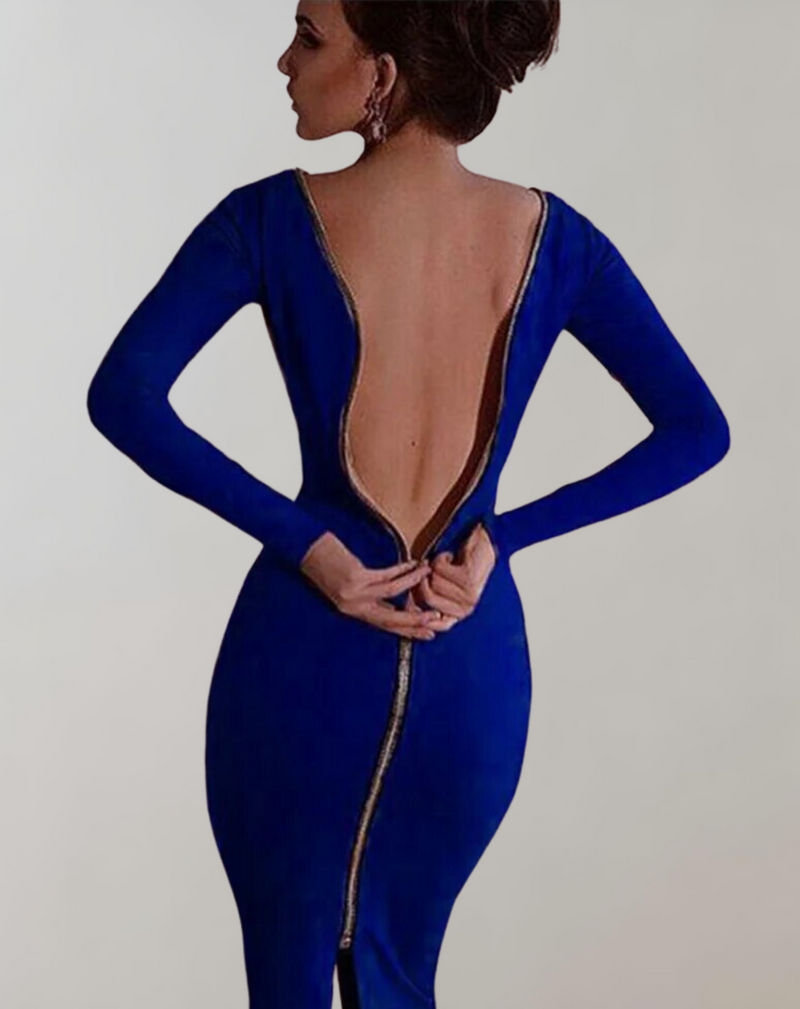 Tessa - Langärmliges Kleid mit Rückenreißverschluss